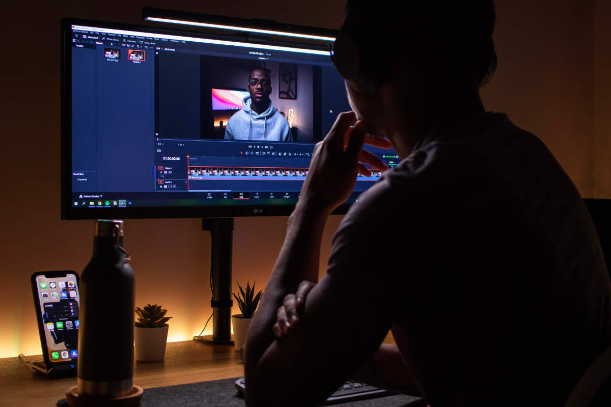 digital creator editing their video content
