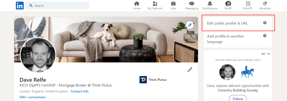 edit URL on LinkedIn profile