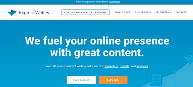 Express Writers website