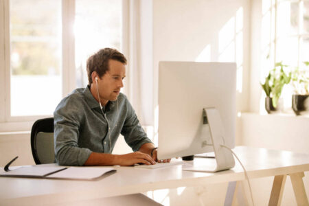 man working on his personal brand using LinkedIn