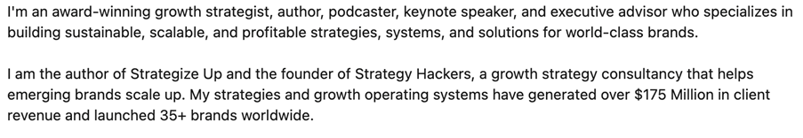 Troy Sanidge LinkedIn profile bio
