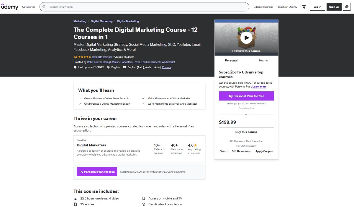 Udemy Complete Digital Marketing Course